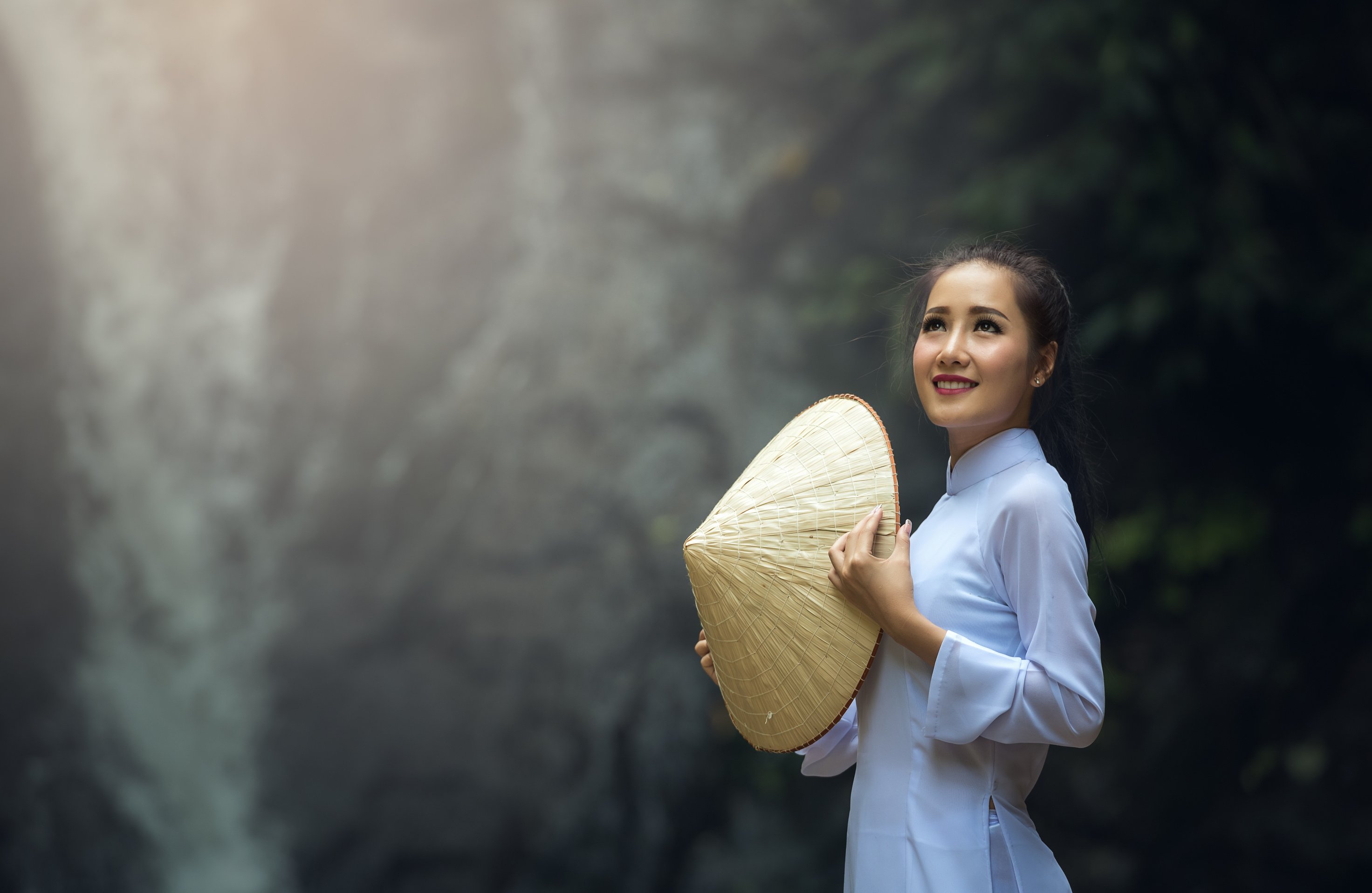 Pretty Asian Girl near the Mountain